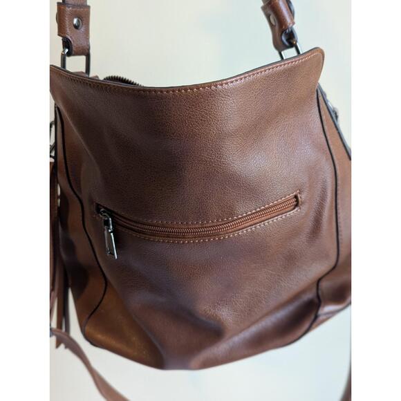 Realer Women Large Brown Crossbody Handbag - Picture 4 of 11
